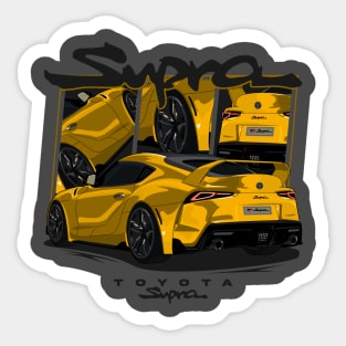 Toyota GR Supra, Supra MK5, JDM Car yellow Sticker